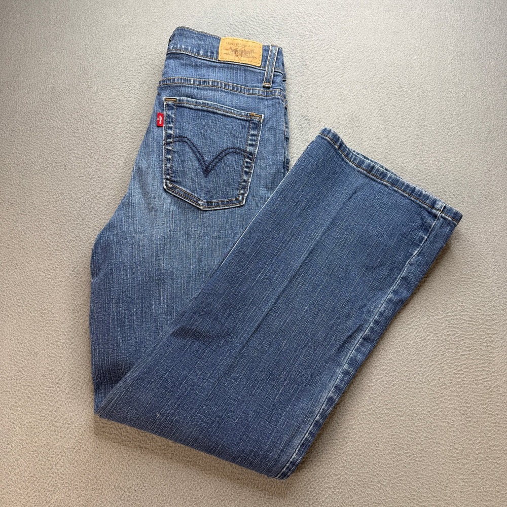 Levi 512 Perfectly Slimming Bootcut Jeans Womens 10P Blue Denim Stretch Casual